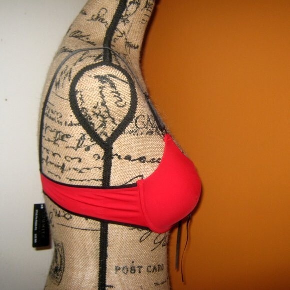 Youmita Goji Berry/Black Two Tone Tie Up 36B Bra NWT - Picture 5 of 9